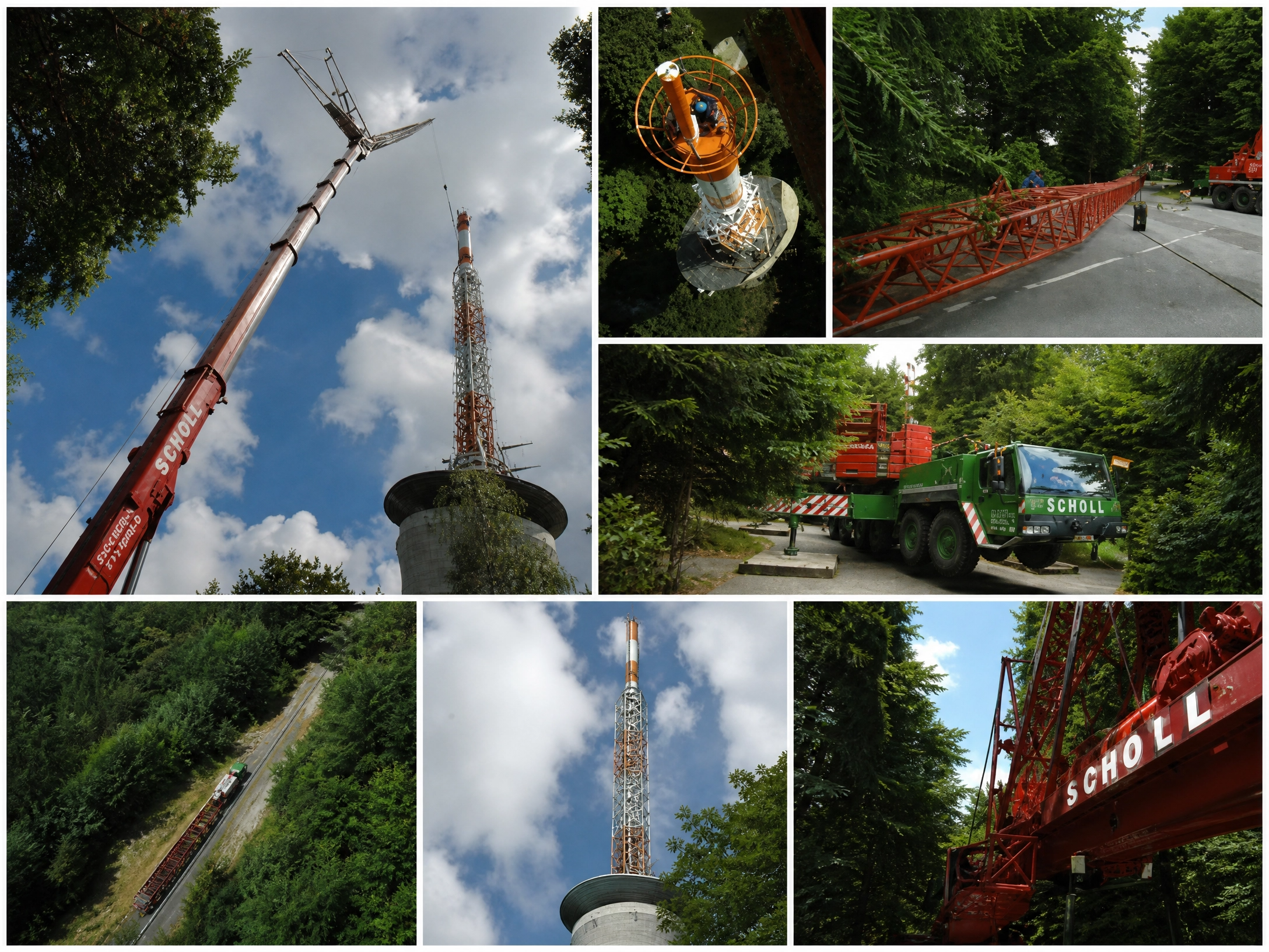antennenmontage-auf-dem-heidelberger-Königstuhl mit Scholl Kran